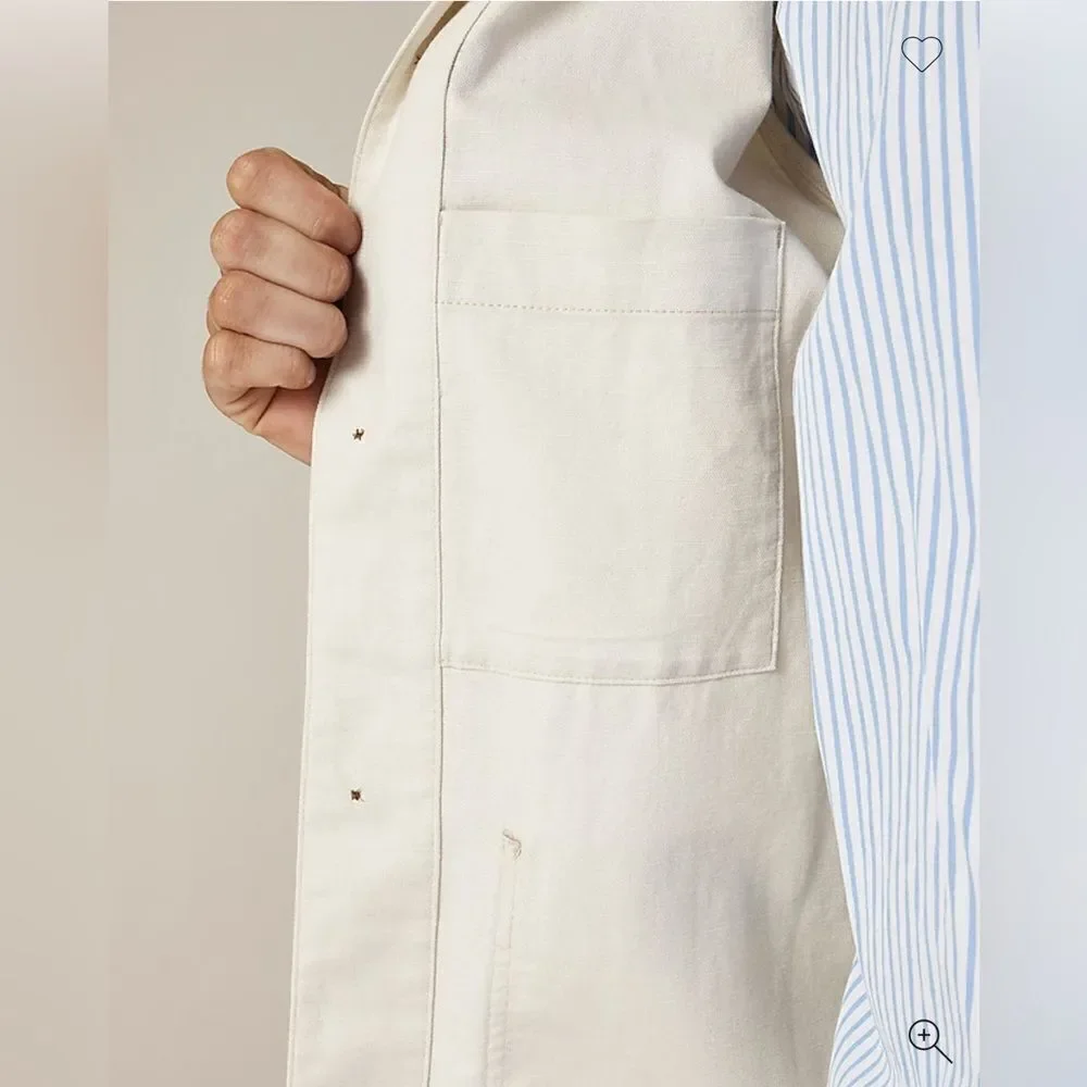 NWT J CREW Cotton-linen blend chore jacket in Pale Canvas